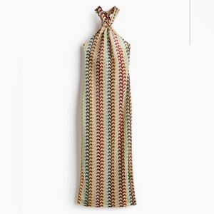H&M Multicolor Halter Maxi Dress — Cream, Brown, Red, Light Blue